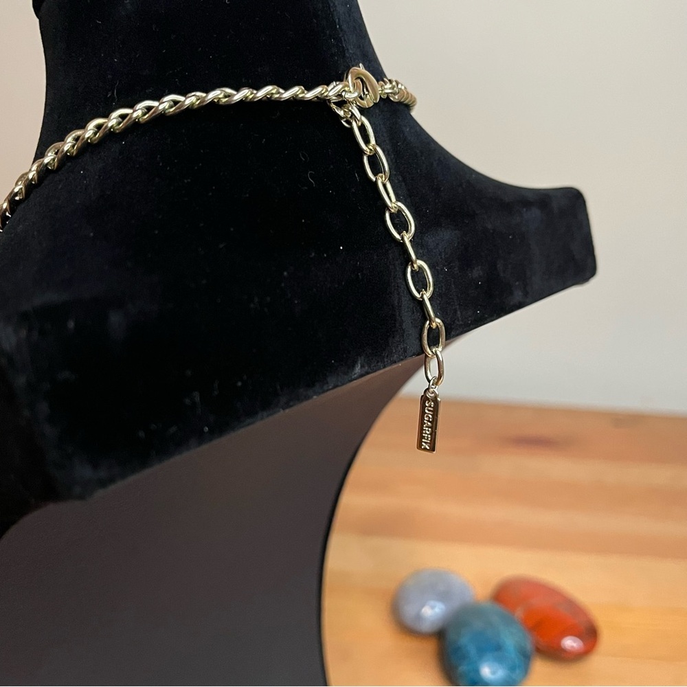 SUGARFIX multilayered necklace with discs, bars and faux crystral - Picture 5 of 8